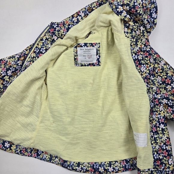 Zara Kids Floral Print Hooded Spring Jacket Size 12-18 - Picture 5 of 10